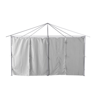Padelsky Dakota Fields Grey Fabric Side Wall for Awning