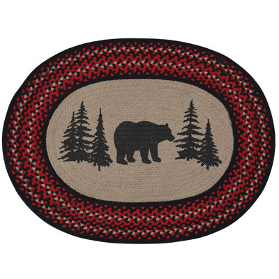 Tapis tressé imprimé ours