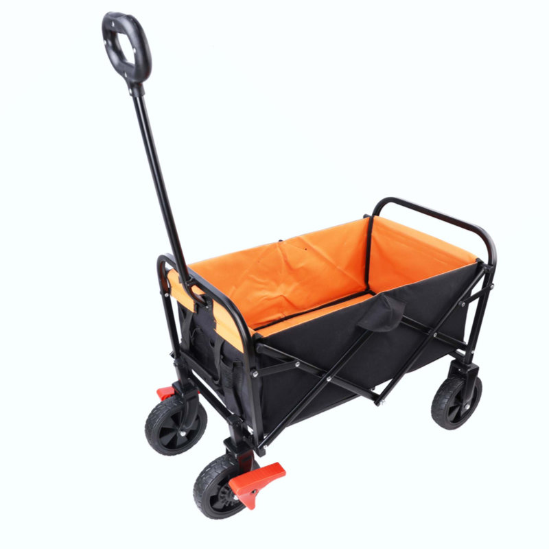 Mini chariot de plage pliable, Noir / carotte
