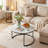 2-pieces Round Nesting Coffee Table Metal Frame And Wood Finish Side Tables-2129143526