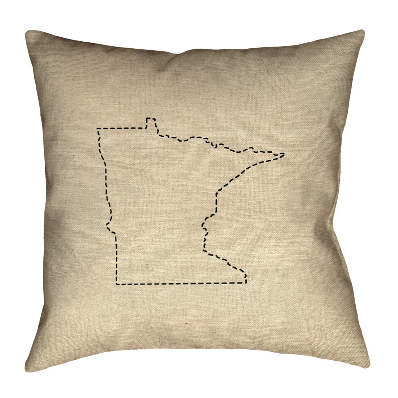 Coussin décoratif à double face du cadre de minnesota Katelyn Smith, H 16 po x l 16 po, Coussin décoratif, Faux lin