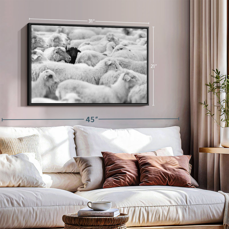 " Distinct Black Sheep ", 21" H x 31" W