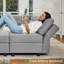 Canapé modulaire réversible de l 143 po avec repose-pieds avec rangement-120796072