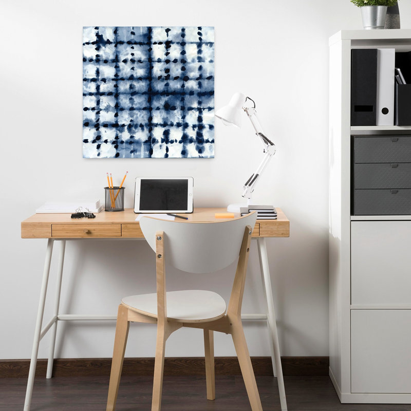 Art mural abstrait géométrique Shibori, H 18 po x l 18 po