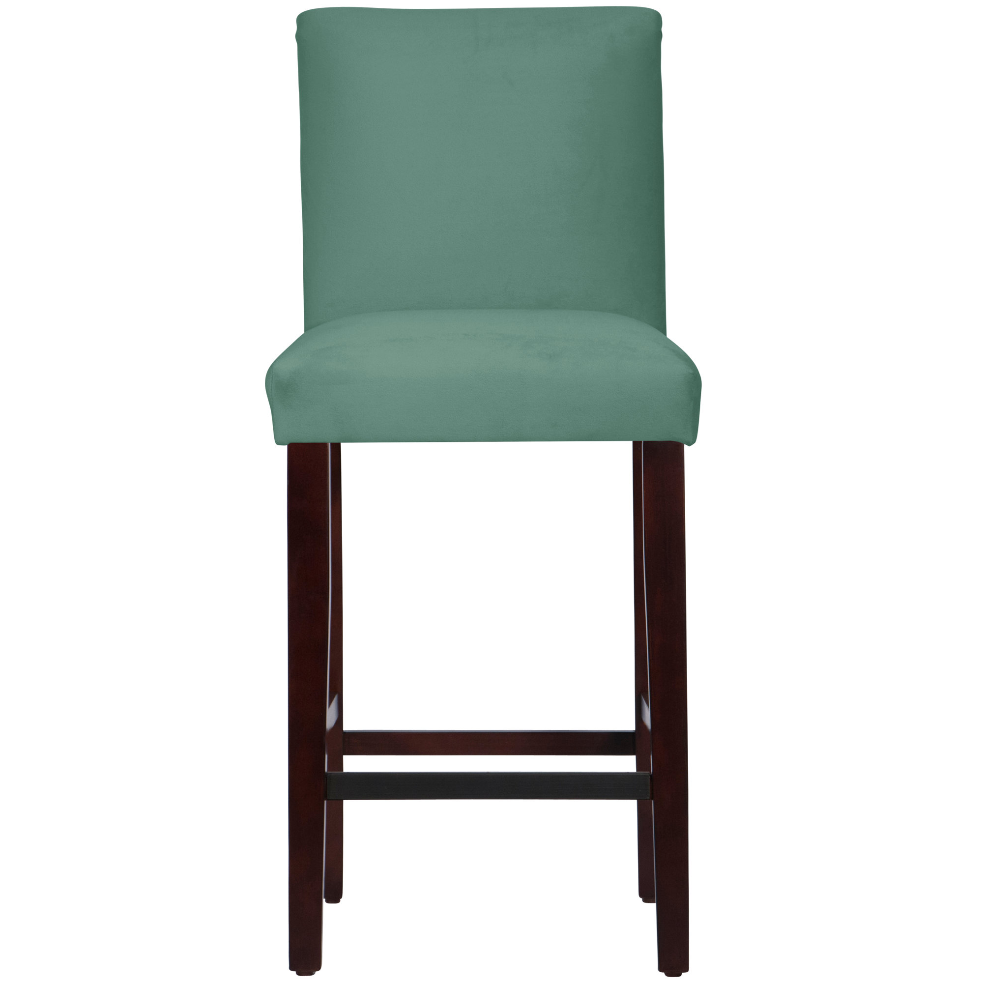 Hadrien Upholstered Stool, Bar Stool (31” Seat Height), Shaana Indigo, Espresso