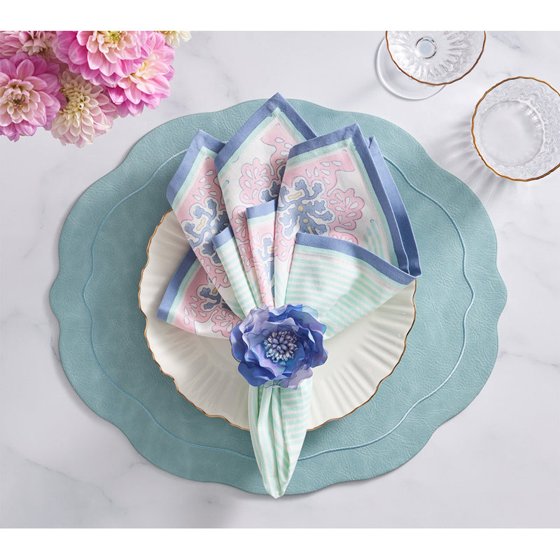 Filigree Napkin, White/Sorbet