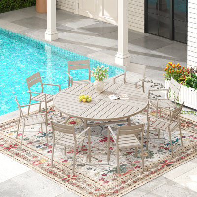 8-Person Round Table Dining Set by Red Barrel Studio