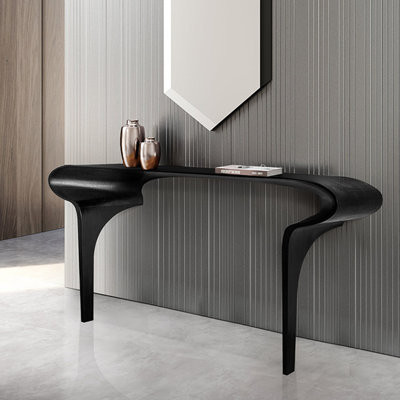 Wabi-sabi style high-end black console table