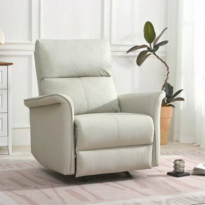Manual Rocker Recliner Chair for Adults,Rocking Glider Recliner for Small Spaces,PU Leather Rocking Chair for Nursery,Single Sofa Recliner for Home Th