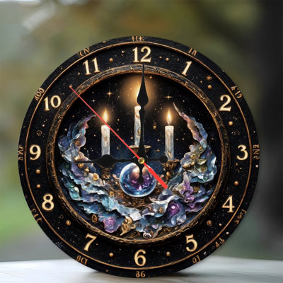 Ornate Clock With Candles And Orb