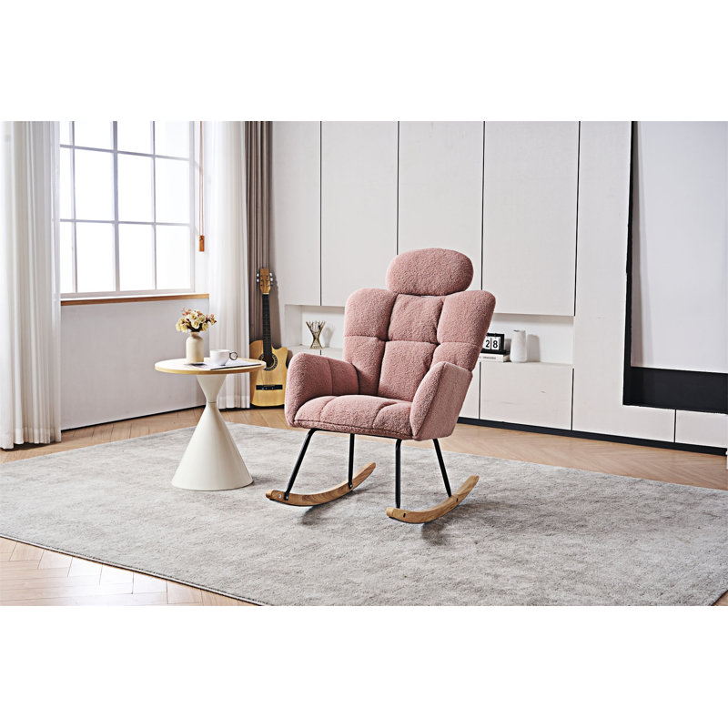 Fauteuil oscillant rembourré, Ourson rose
