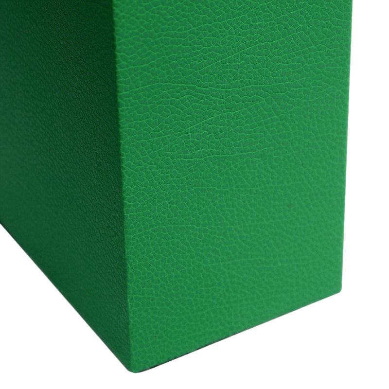 21" Leather Base Table Lamp with White Rectangular Linen Shade, Green, Clear, Yes