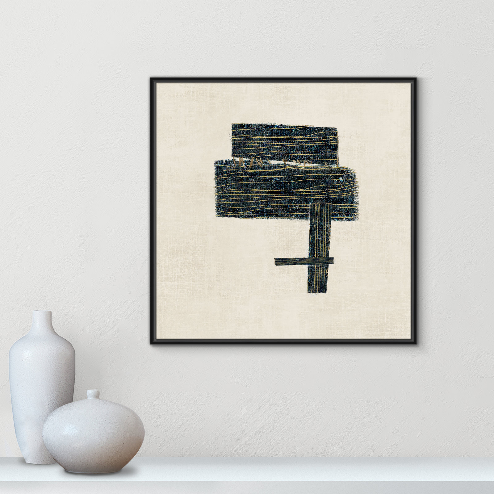 Copeland "Stitched I" Print, 31.5" H x 31.5" W, Black