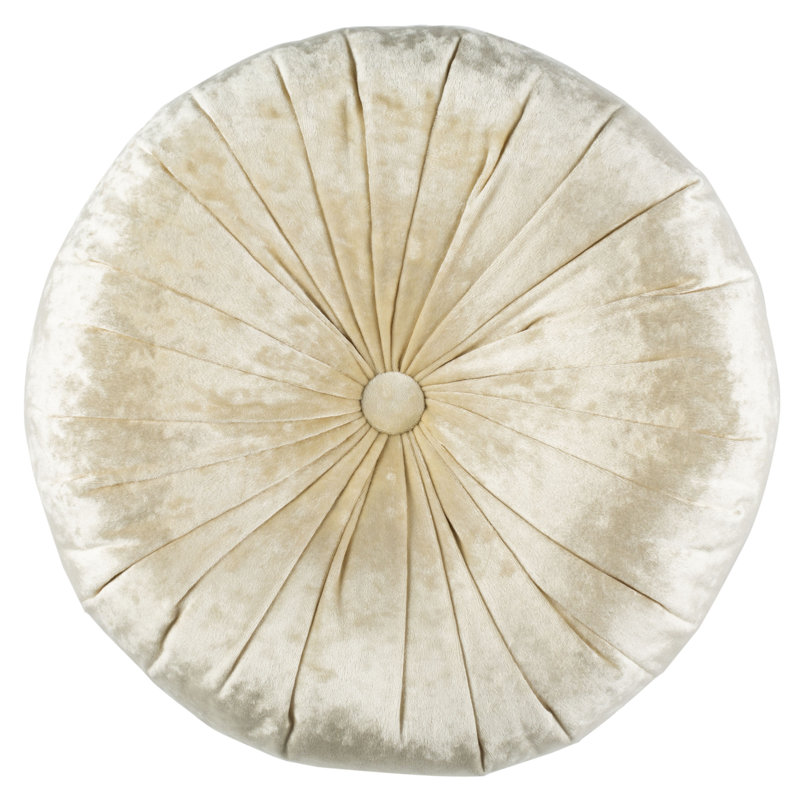 Caramia Polyester Throw Pillow, Creme