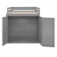 Lit mezzanine double avec tiroirs, bureau et garde-robe gris