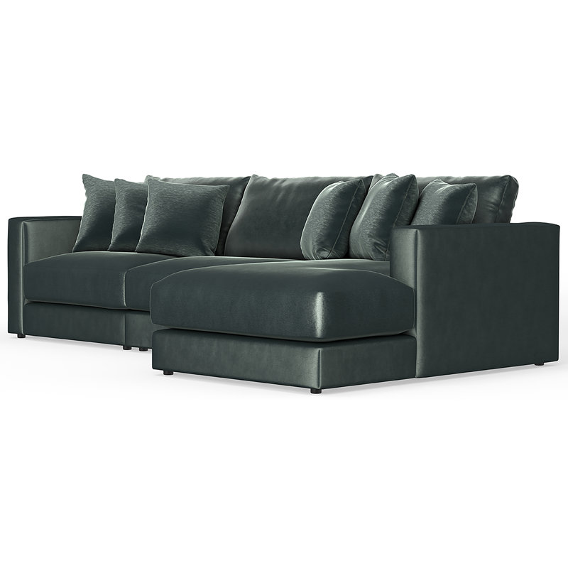 Chuf surdimensionné rond trois pièces Rondale, Mélange de polyester vert
