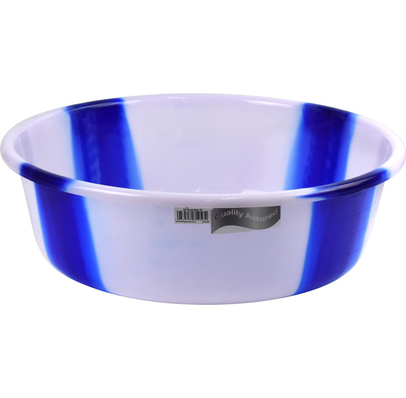 Tie-Dye Colour Plastic Round Wash Basin, Blue