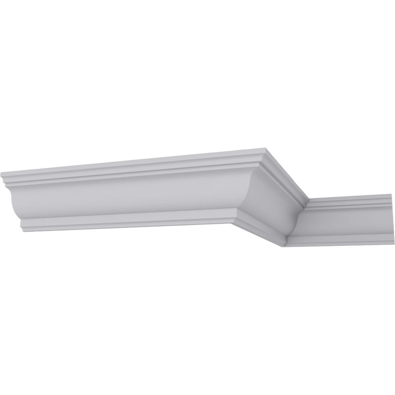Ekena Millwork 6 in. H x 4-1/2 in. P x 7-5/8 in. F x 94-1/2 in. L Polyurethane Maria Traditional Smooth Crown Moulding (12-Pack)