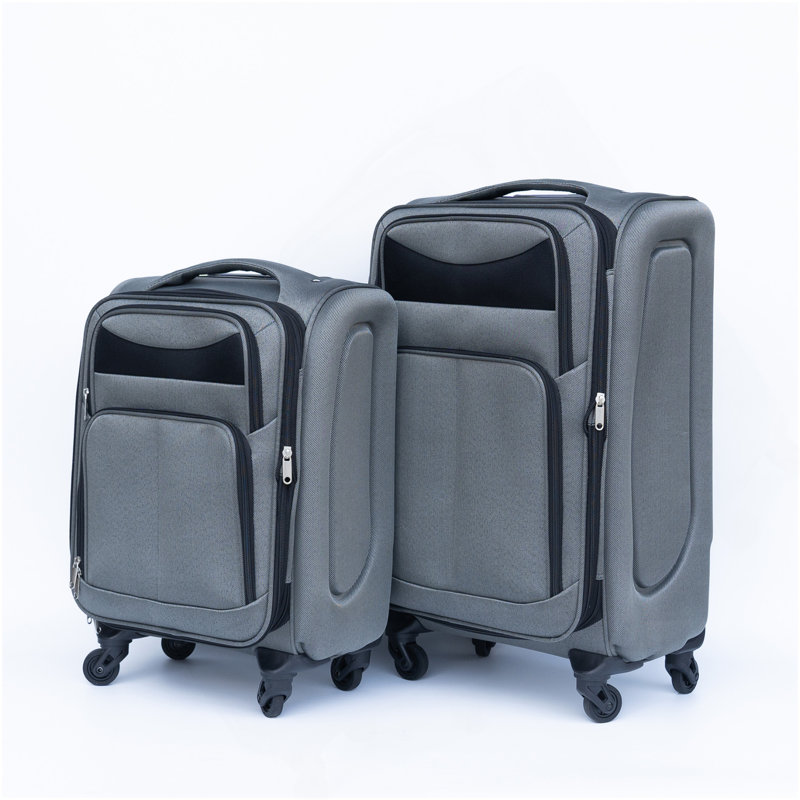 (20 + 24) Ensemble de valise deux pièces Valise à roulettes sans verrous universels GRIS
