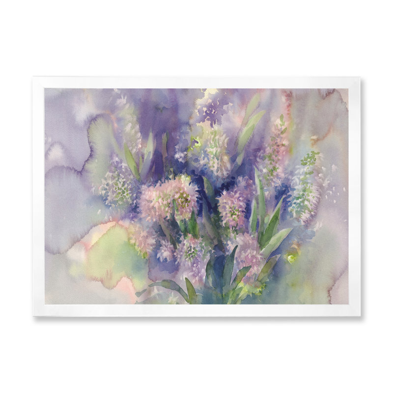 «Rose Hyacinth On Rainy Day», reproduction sur toile, H 8 po x l 12 po x P 1 po, Cadre de coin blanc fermé