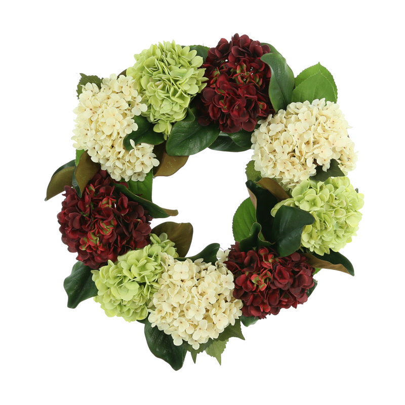 24" Hydrangea & Magnolia Wreath
