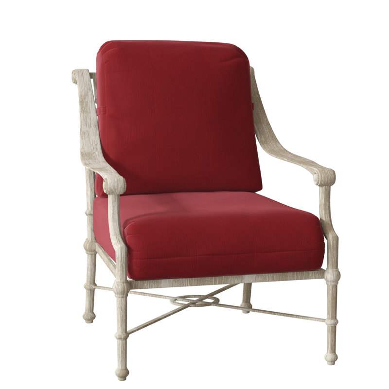 Delphi Aluminum Outdoor Lounge Chair, Pewter, Denver Scarlett Sunbrella®