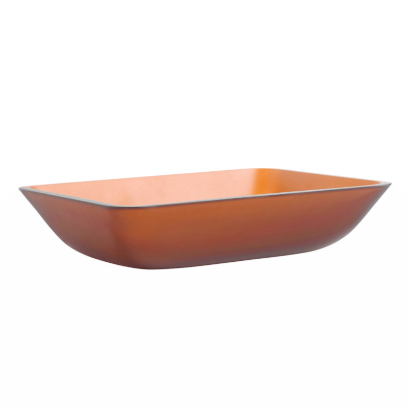Wenty 13'' Glass Rectangular Bathroom Sink, Matt Tea
