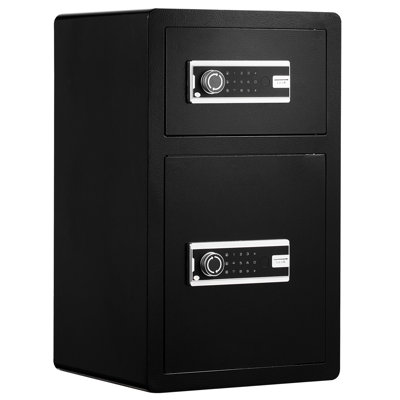 4.5 Cu.ft Black Double Door Safe With Key Lock, Password, 3mm Thick Plate, 5 Solid Bolts, Dual Alarm, 3 Unlock Ways, Removable Divider, Led For Organizing Cash, Passports, Jewelry, Gold, Watches,