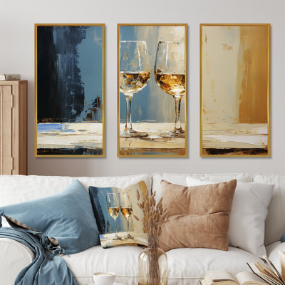 White And Blue Champagne Essence - Champagne Wall Art