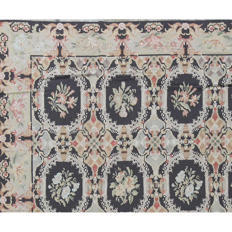 Hand-Knotted High-Quality Black Area Rug