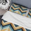 Ensemble de housse de couette beige à chevrons en mosaïque vert / beige-2143654783