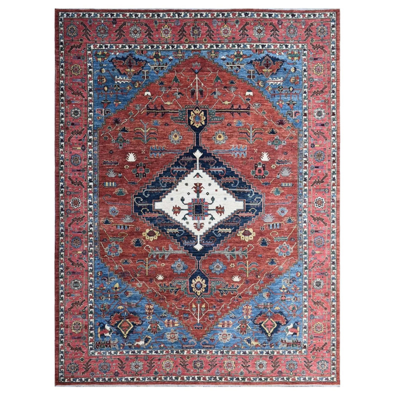 New Turkmen Afghan One-of-a-Kind Rectangle 8'10" X 11'11" Area Rug