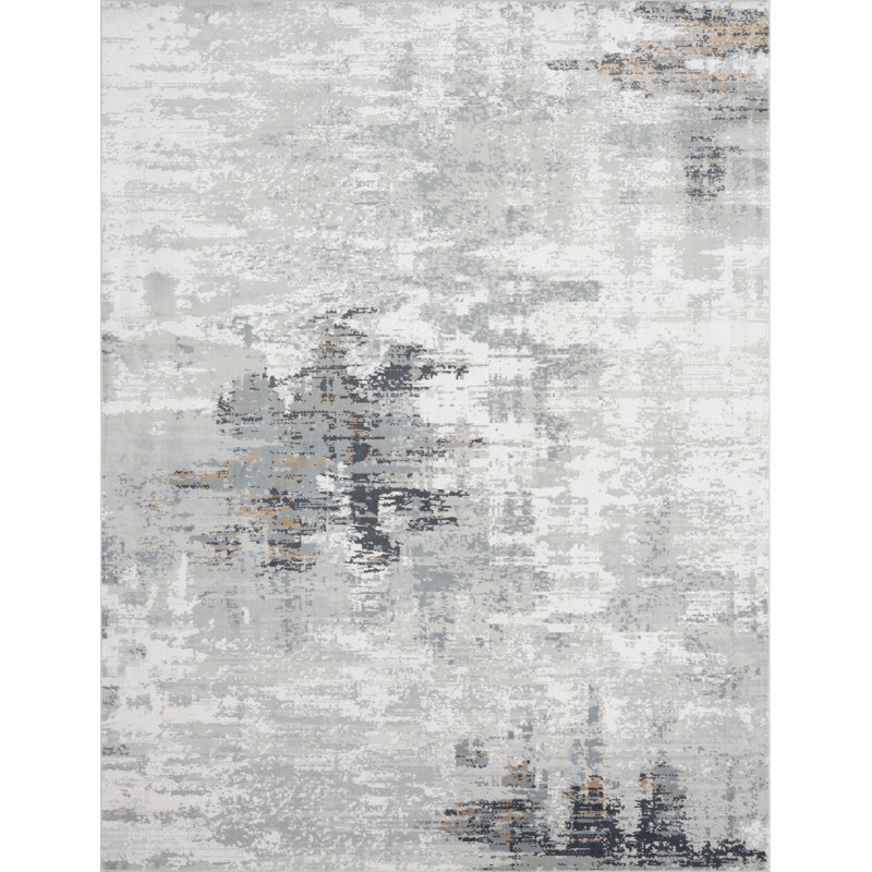 Area Rug in Gray, Rectangle 9'6" x 13'