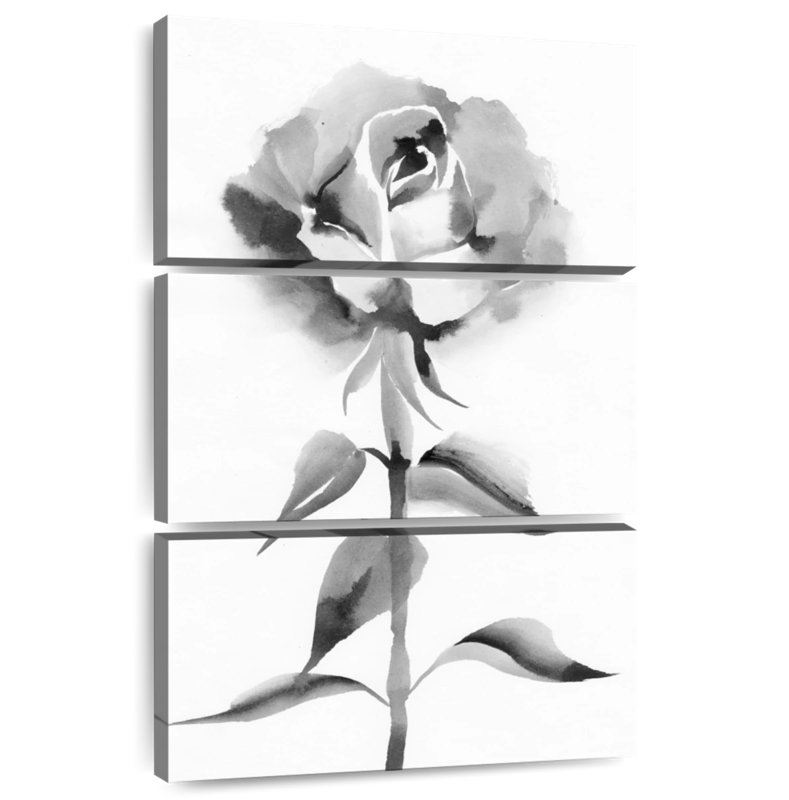 Harnek noir et rose blanche, H 50 po x l 32 po