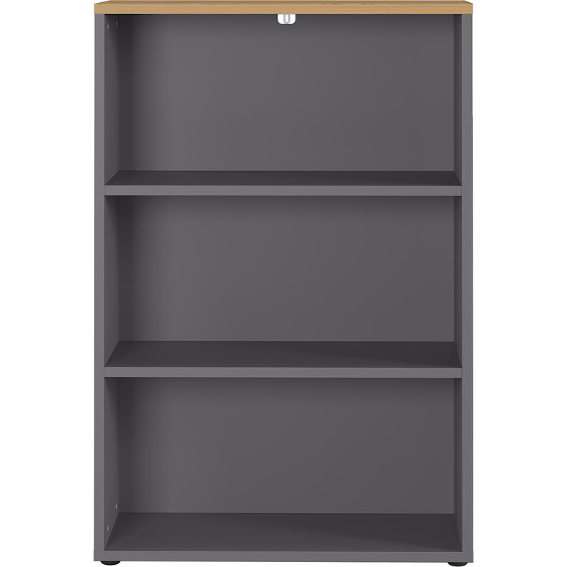 Miabella 119.7cm H x 80cm W Standard Bookcase, Graphite/Oak