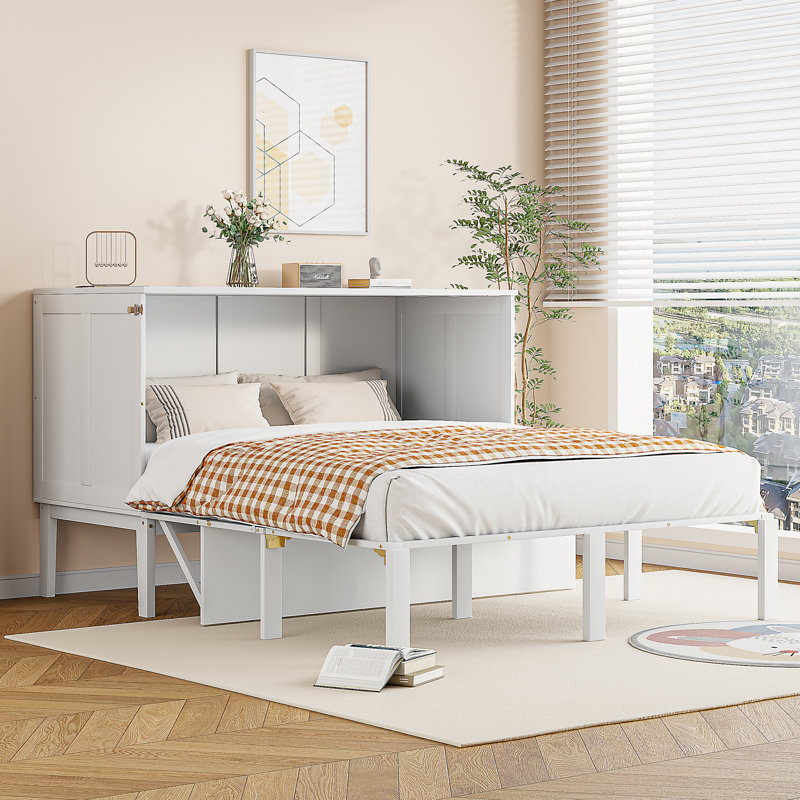 Storage Bed, White, European Double (140 x 200 cm)