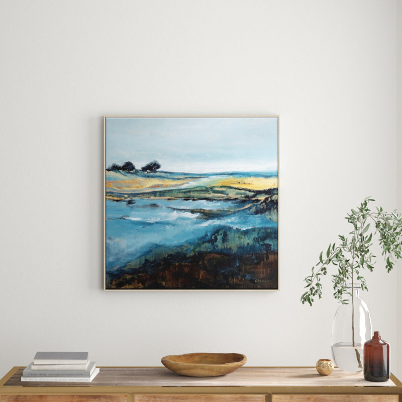Break Waters by Lydia Ben-Natan - Painting on Canvas, 61cm H x 61cm W, Timber