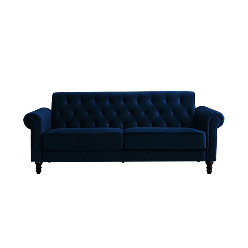 Rainsburg 3-Seater Velvety Sofa, Midnight Blue, 3