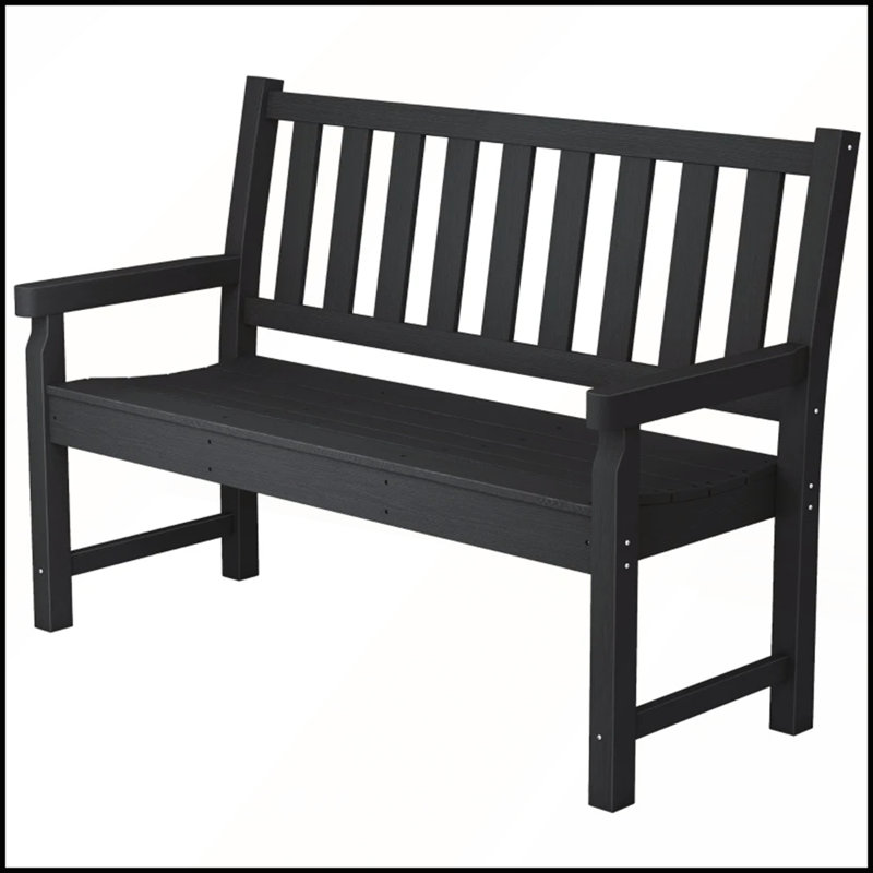 Banc extérieur courbé en PEHD durable résistant aux intempéries pour deux personnes