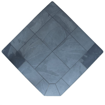 Corner Hearth Pad - Smokey Gray Slate