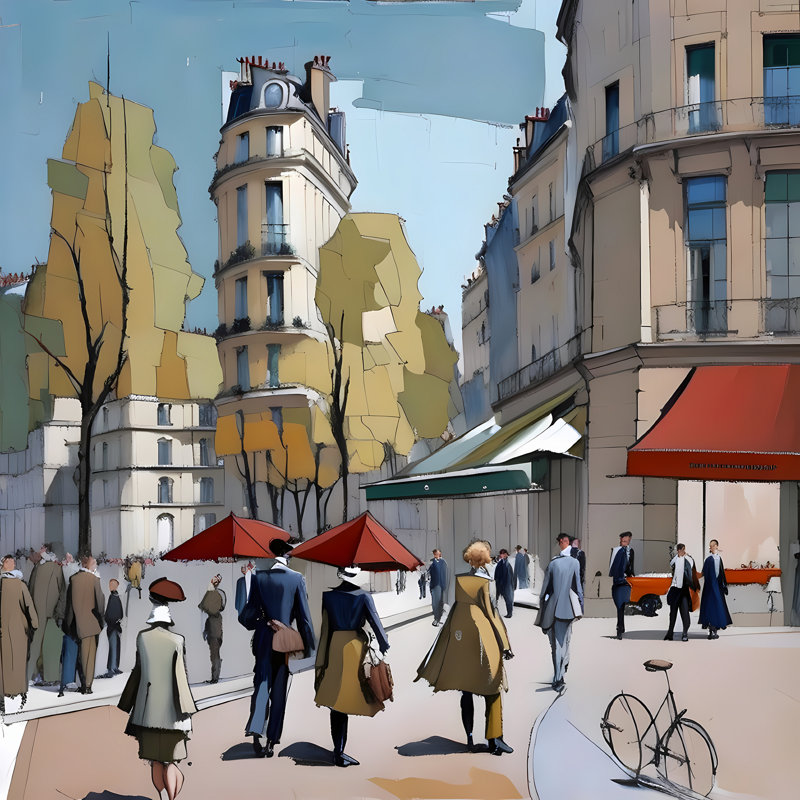 Loving Paris, 54" H x 54" W