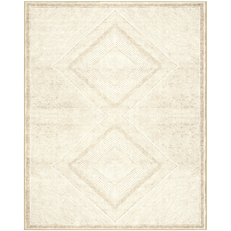 Tapis en viscose beige et blanc Ben 8 x 10