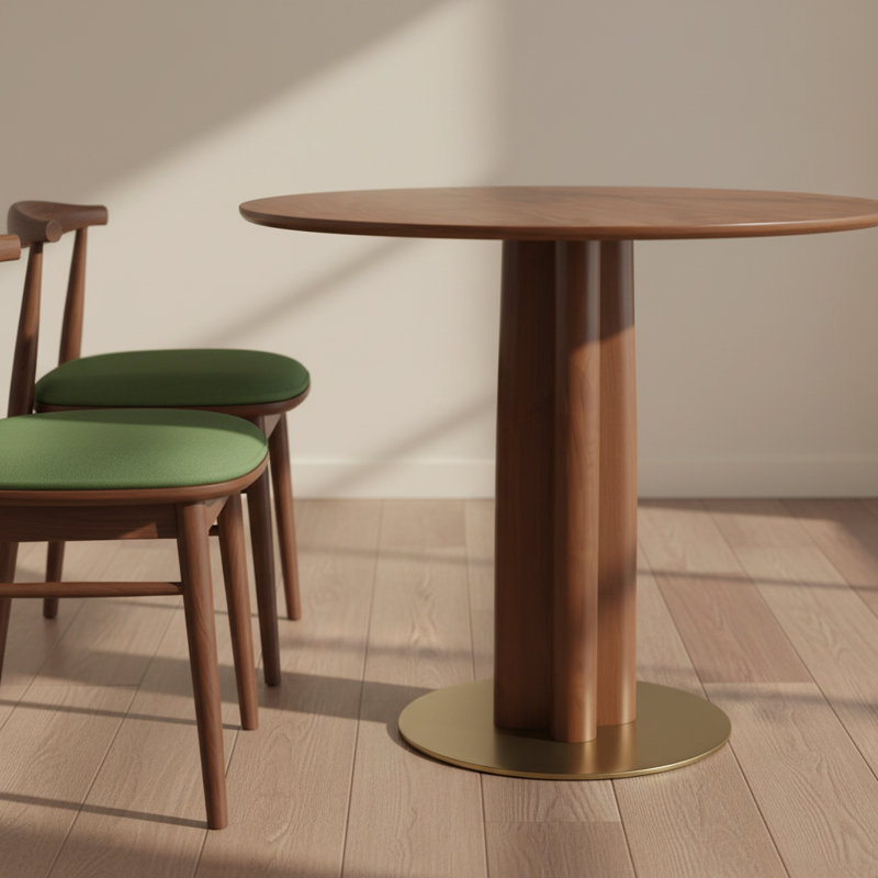 31.5-inch Solid Wood Top with Solid Wood Legs Round Modern Dining Table