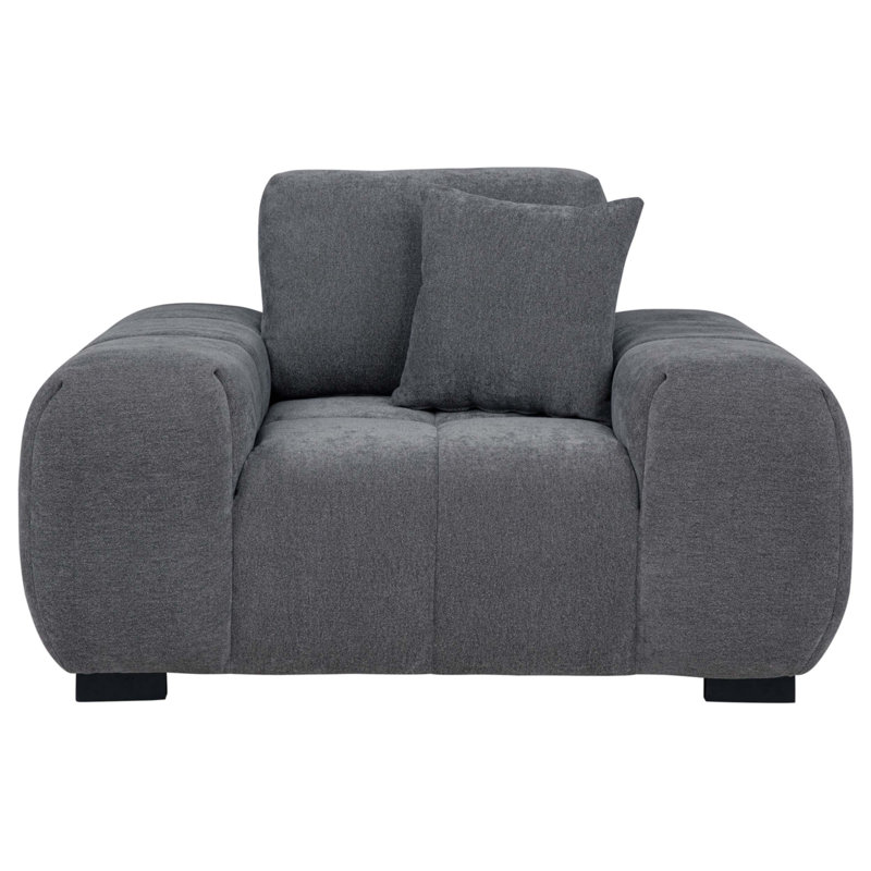 Fauteuil d'appoint rembourré, Gris anthracite