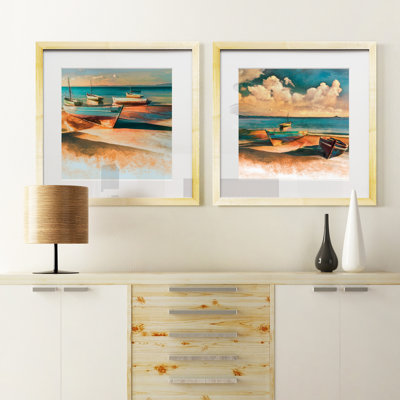 " Shadow Boat I " 2 - Pieces Painting Print