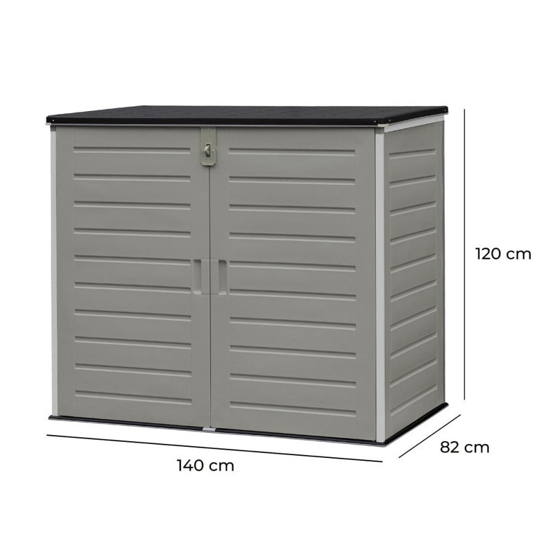 Latitude Run 140cm W 1170L Polypropylene Lockable Deck Box in Grey