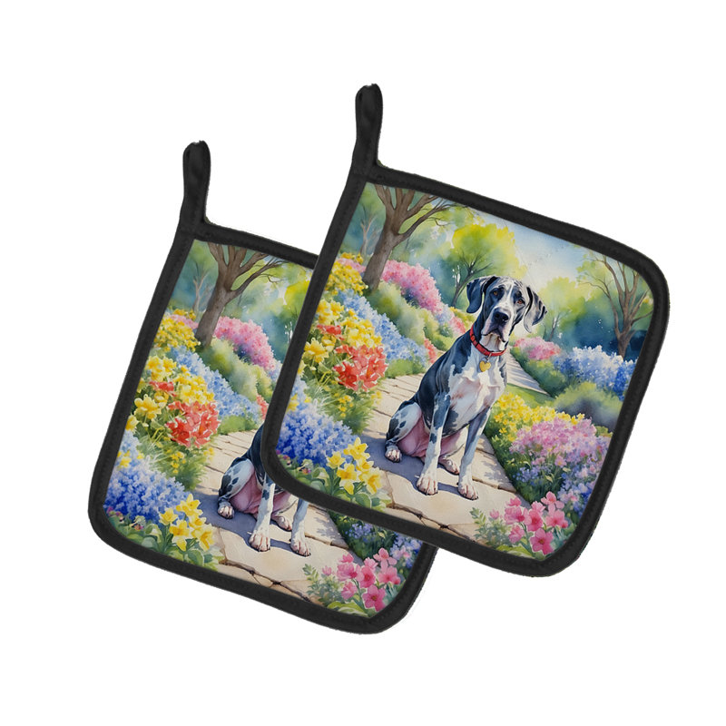 Caroline's Treasures Floral Polyester Potholder Set