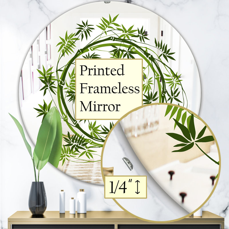 Miroir d'appoint Circle of Bamboo Plants, H 31,5 po x l po