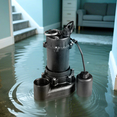 Pompe submersible pour eaux d'égout en fonte 1/2 HP 4800 GPH
