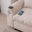 Canapé modulaire moderne en L en chenille avec repose-pieds réversible, rangement, coussins lavables, ports USB et porte-gobelet pour le salon-96136642